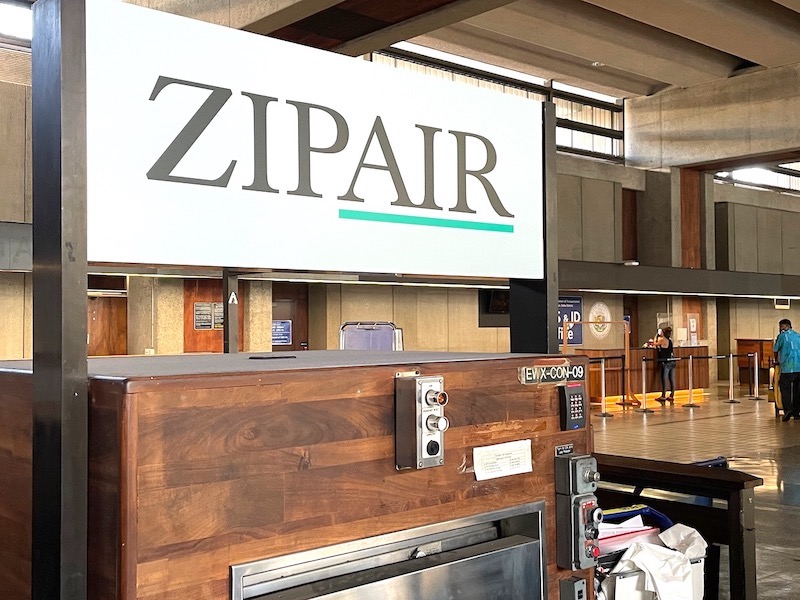 Zip Airのホノルル空港チェックインカウンター