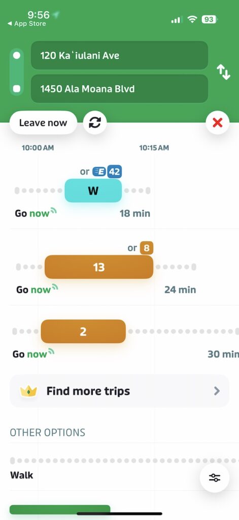 Transitアプリのスクリーンショット